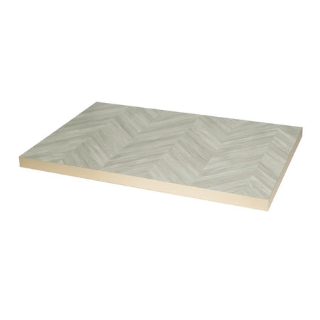 Bolero Rectangular Table Top Chevron Design 1100mm x 700mm - FU513 Stone Effect Table Tops Bolero   
