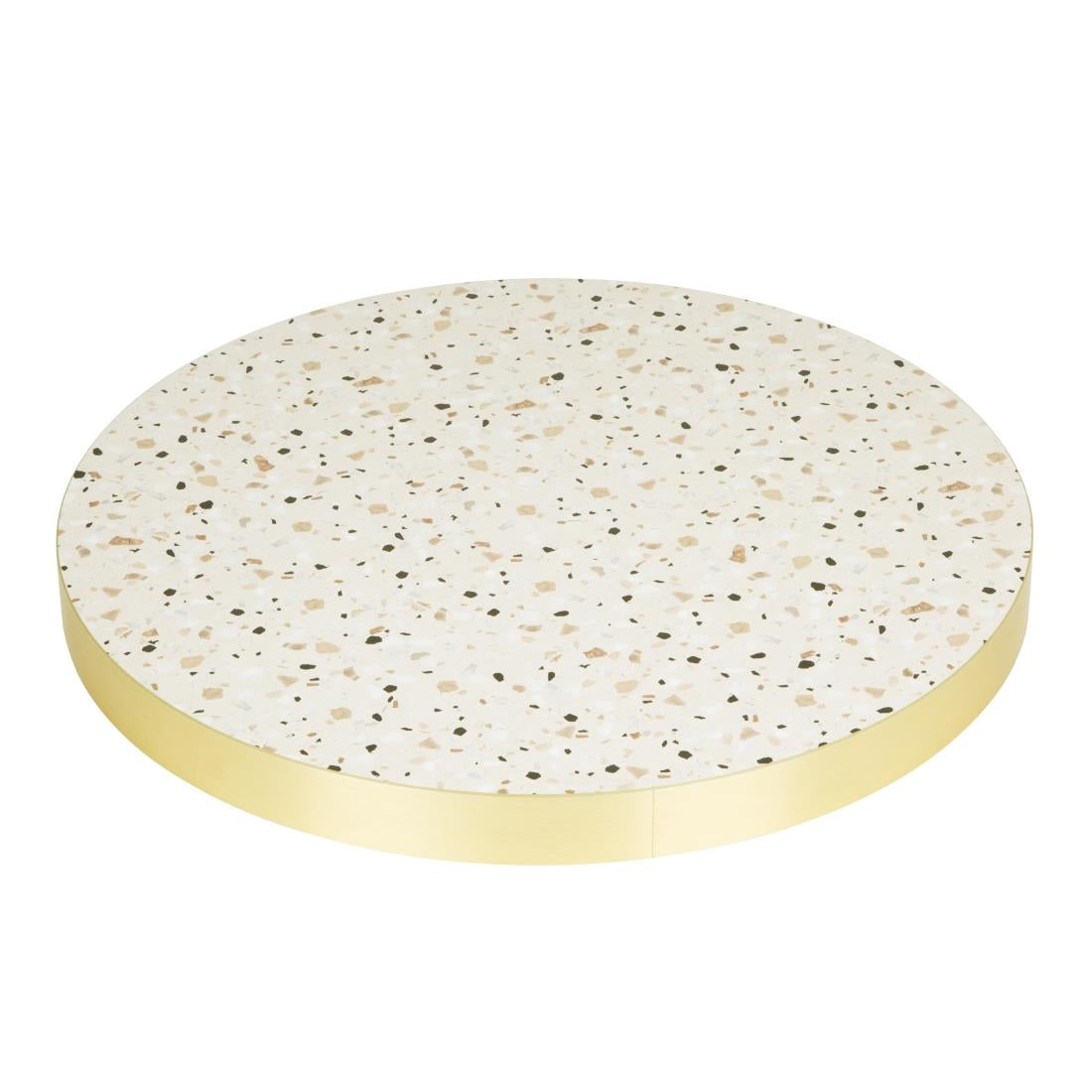 Bolero Terrazzo Style Round Table Top 600mm - FU518 Stone Effect Table Tops Bolero   