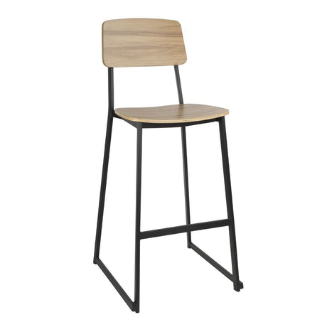Bolero Beaufort Wooden Interior High Stools (Pack of 2) - FU525 All Stools Bolero   