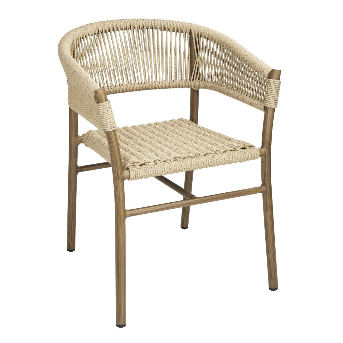 Bolero Florence Natural Rope Twist Wicker Chairs (Pack of 2) - FU532 Rattan & Wicker Effect Chairs Bolero   