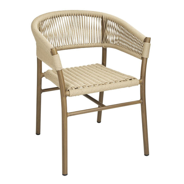 Bolero Florence Natural Rope Twist Wicker Chairs (Pack of 2) - FU532 Rattan & Wicker Effect Chairs Bolero   