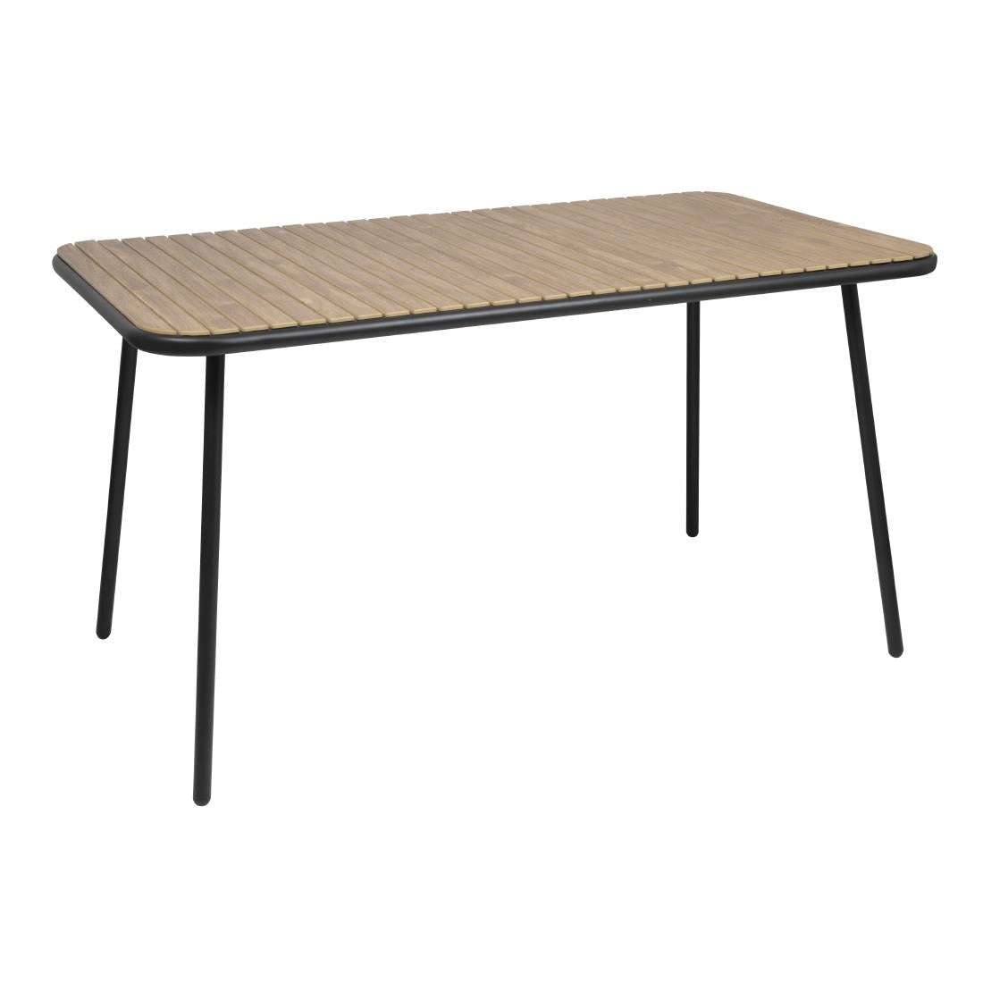 Bolero Santorini Rectangular Table Wood Effect 1400mm - FU536 Faux Wooden Tables Bolero   