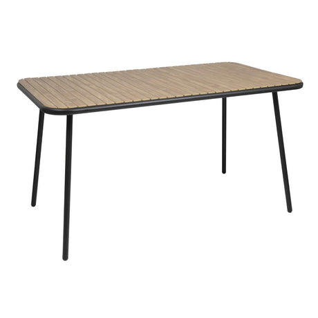 Bolero Santorini Rectangular Table Wood Effect 1400mm - FU536 Faux Wooden Tables Bolero   
