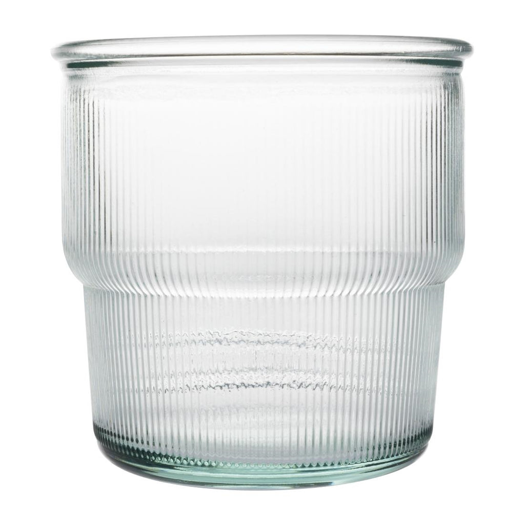 Olympia Recycled Glass Ribbed Stackable Tumblers 300ml (Pack of 6) - FU597 Utopia Hi Balls and Tumblers Olympia   