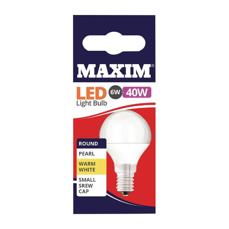Maxim LED Round SES Warm White Light Bulb 6/40w - FW511  Status   