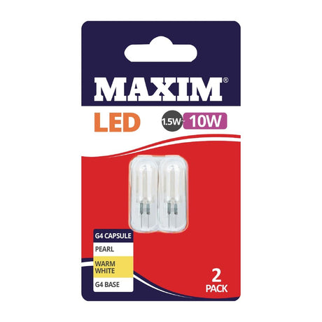 Maxim LED G4 Warm White Light Bulb 1.5/10w (Pack of 2) - FW512  Status   