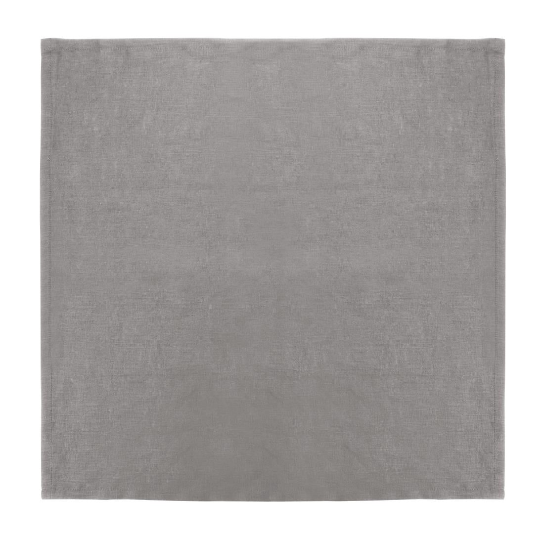 Olympia Linen Table Napkin Grey 400x400mm (Pack of 12) - FW698  Olympia   