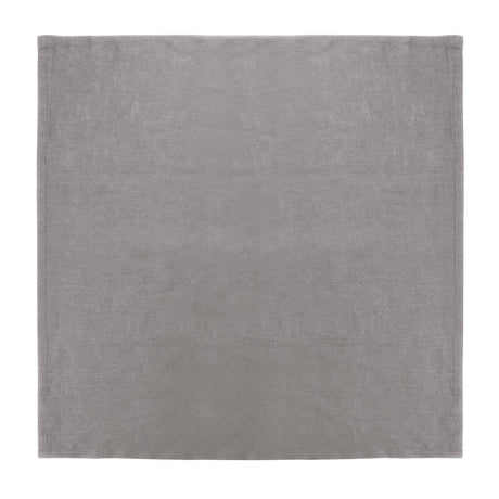 Olympia Linen Table Napkin Grey 400x400mm (Pack of 12) - FW698  Olympia   