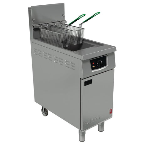 Falcon 400 Series Single Pan Twin Basket Gas Fryer with Filtration & Fryer Angel Natural Gas - FW751-N  Falcon   