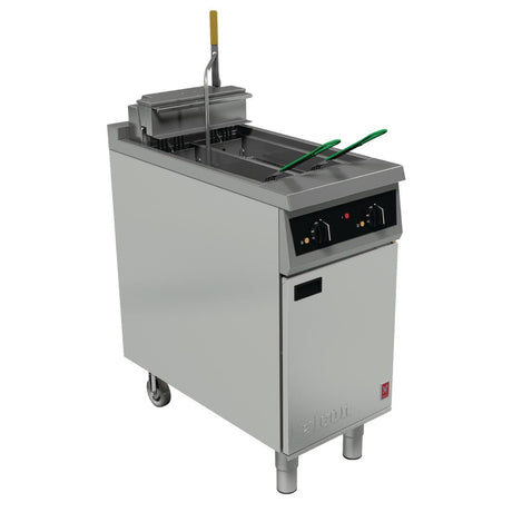 Falcon 400 Series Twin Pan Twin Basket Electric Fryer with Single Filtration & Fryer Angel - FW752  Falcon   