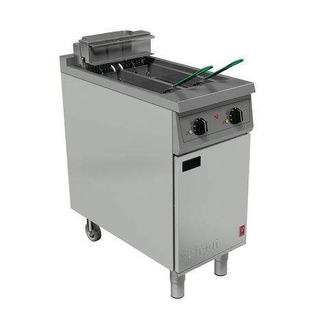 Falcon 400 Series Twin Pan Twin Basket Electric Fryer with Twin Filtration & Fryer Angel - FW753  Falcon   