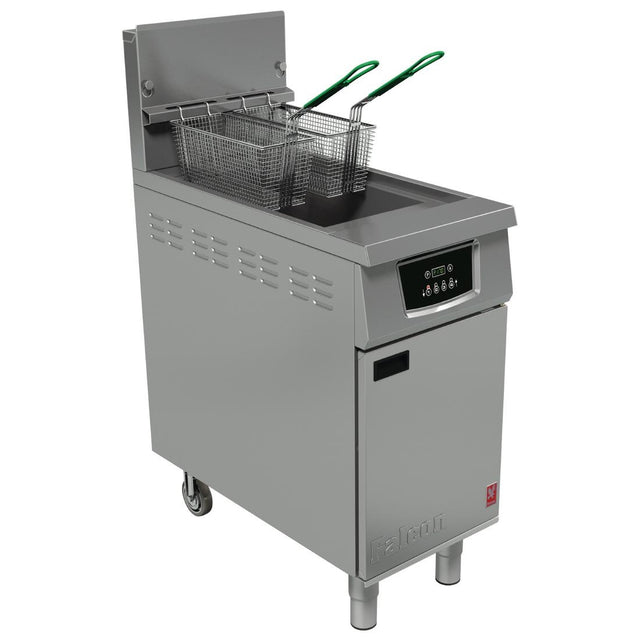 Falcon 400 Series Single Pan Twin Basket Gas Filtration Fryer Programmable with Fryer Angel Natural Gas - FW770-N  Falcon   