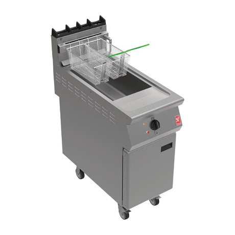 Falcon F900 Twin Basket Fryer with Filtration & Fryer Angel on Castors Natural Gas - FW772-N  Falcon   