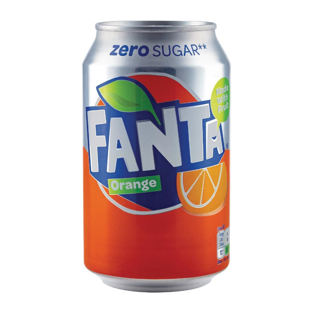 Fanta Zero Orange Cans - 330ml (Case 24) - FW835  Fanta   