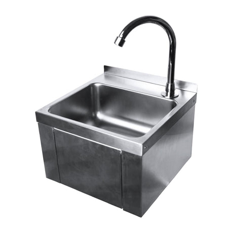 Oxford Hardware Stainless Steel Square Knee Operated Hand Wash Basin - FW857 Hand Wash Sinks Hydroniks