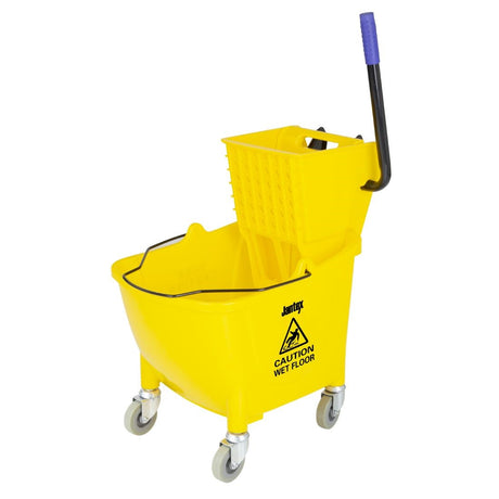 Jantex 30ltr Mop Bucket with Foot Pedal release - Yellow - FW866  Jantex   