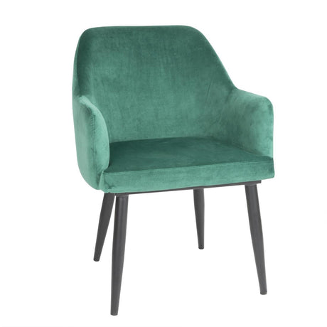 Bolero Lia Velvet Effect Chairs Dark Green (Set of 2) - FX070 Upholstered Dining Chairs Bolero   