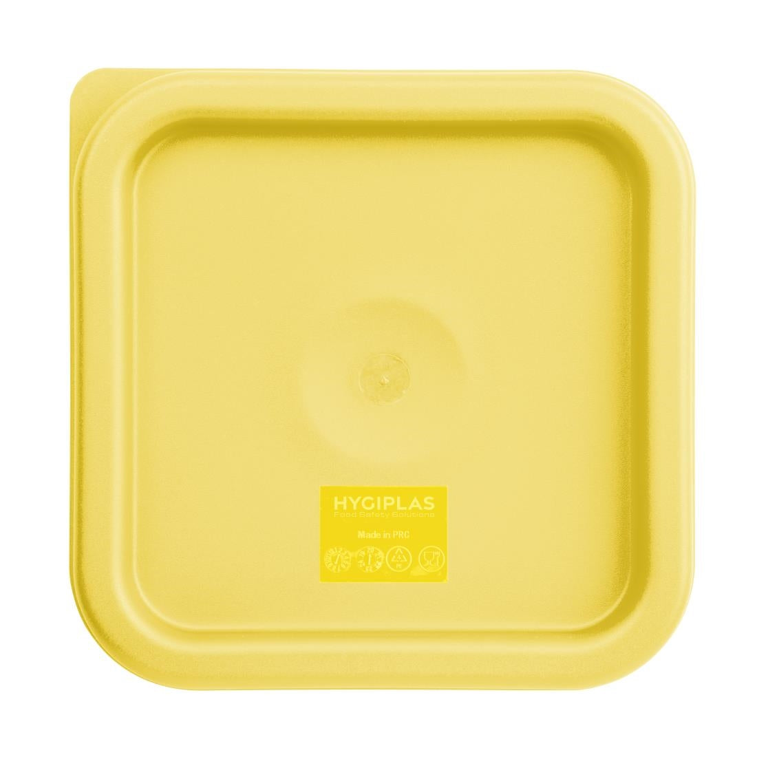 Hygiplas Square Food Storage Container Lid Yellow Small - FX137  Hygiplas   