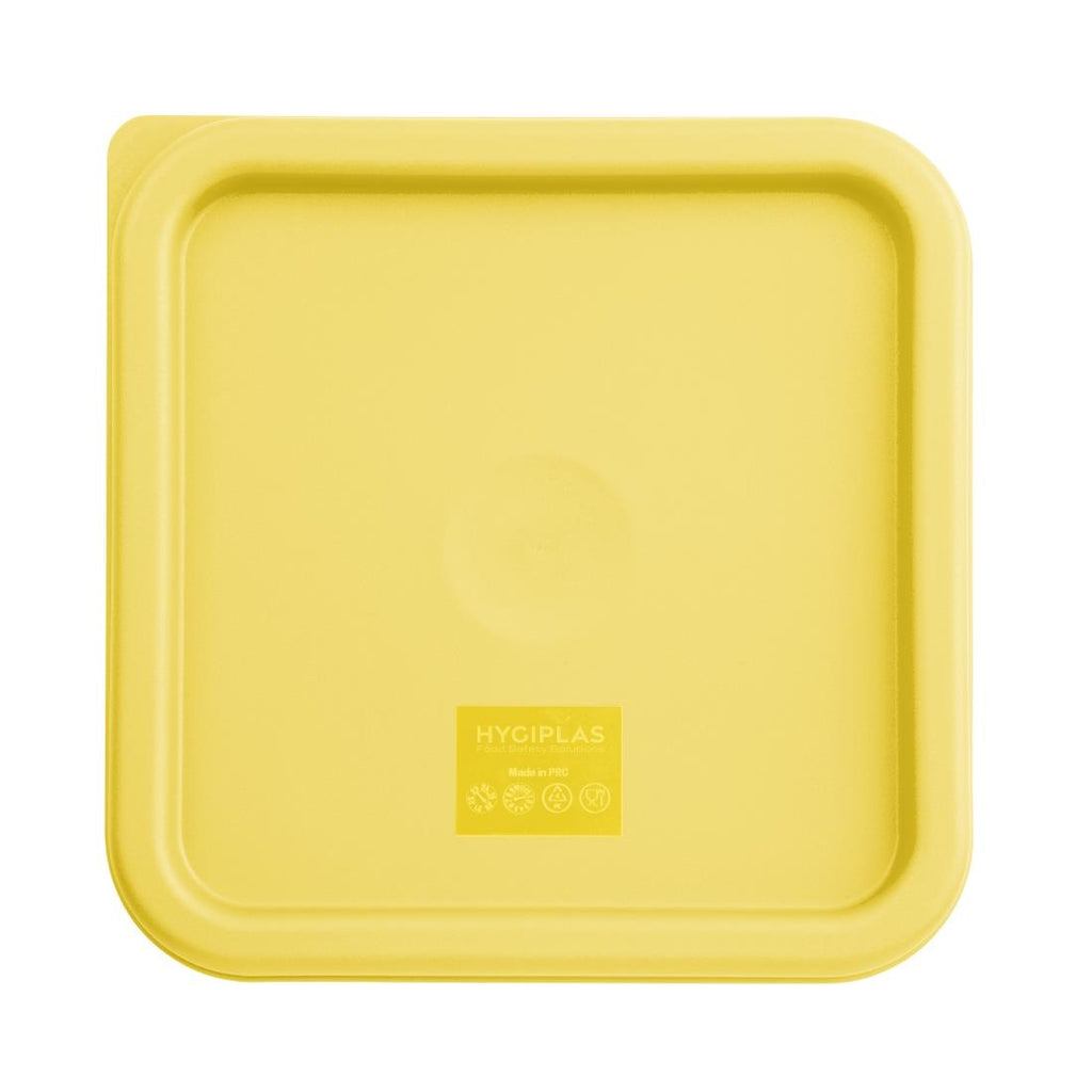 Hygiplas Square Food Storage Container Lid Yellow Medium - FX138  Hygiplas   