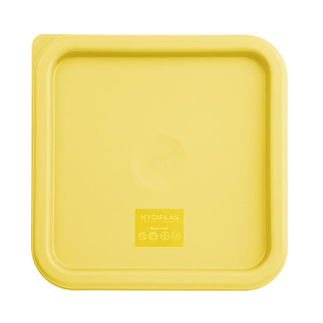 Hygiplas Square Food Storage Container Lid Yellow Medium - FX138  Hygiplas   