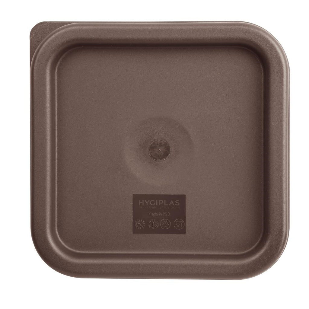 Hygiplas Square Food Storage Container Lid Brown Small - FX140  Hygiplas   