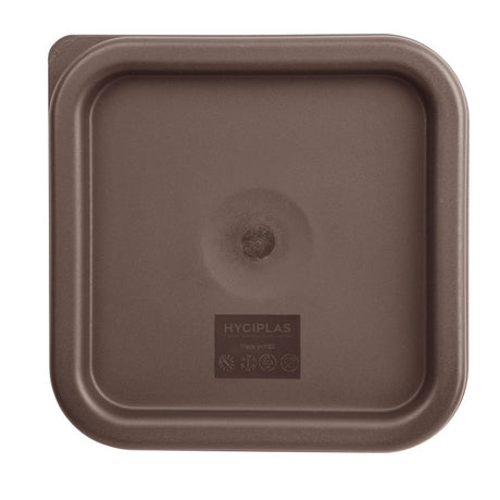 Hygiplas Square Food Storage Container Lid Brown Small - FX140  Hygiplas   