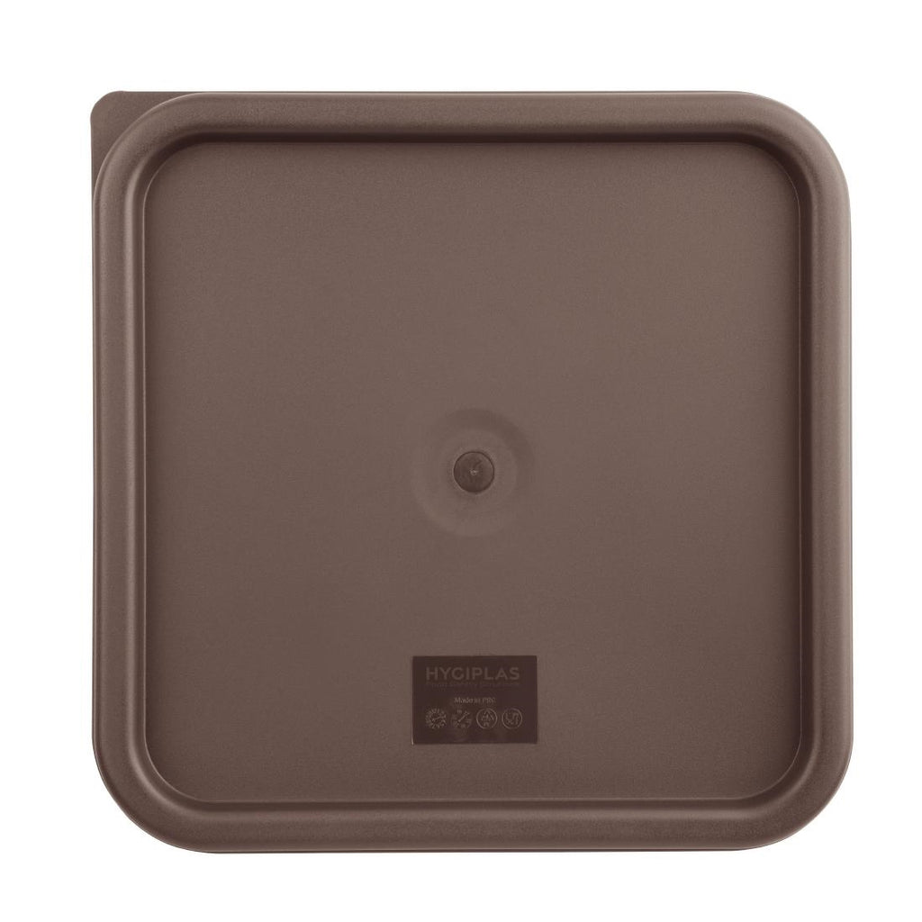 Hygiplas Square Food Storage Container Lid Brown Large - FX142  Hygiplas   