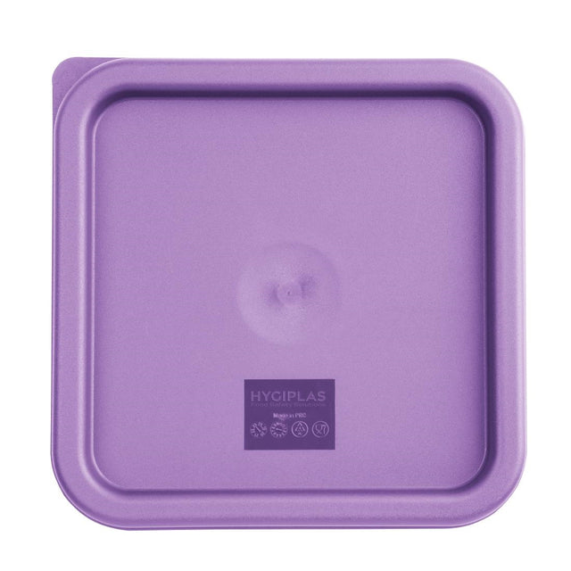 Hygiplas Square Food Storage Container Lid Purple Medium - FX144  Hygiplas   