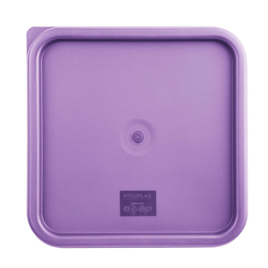 Hygiplas Square Food Storage Container Lid Purple Large - FX145  Hygiplas   