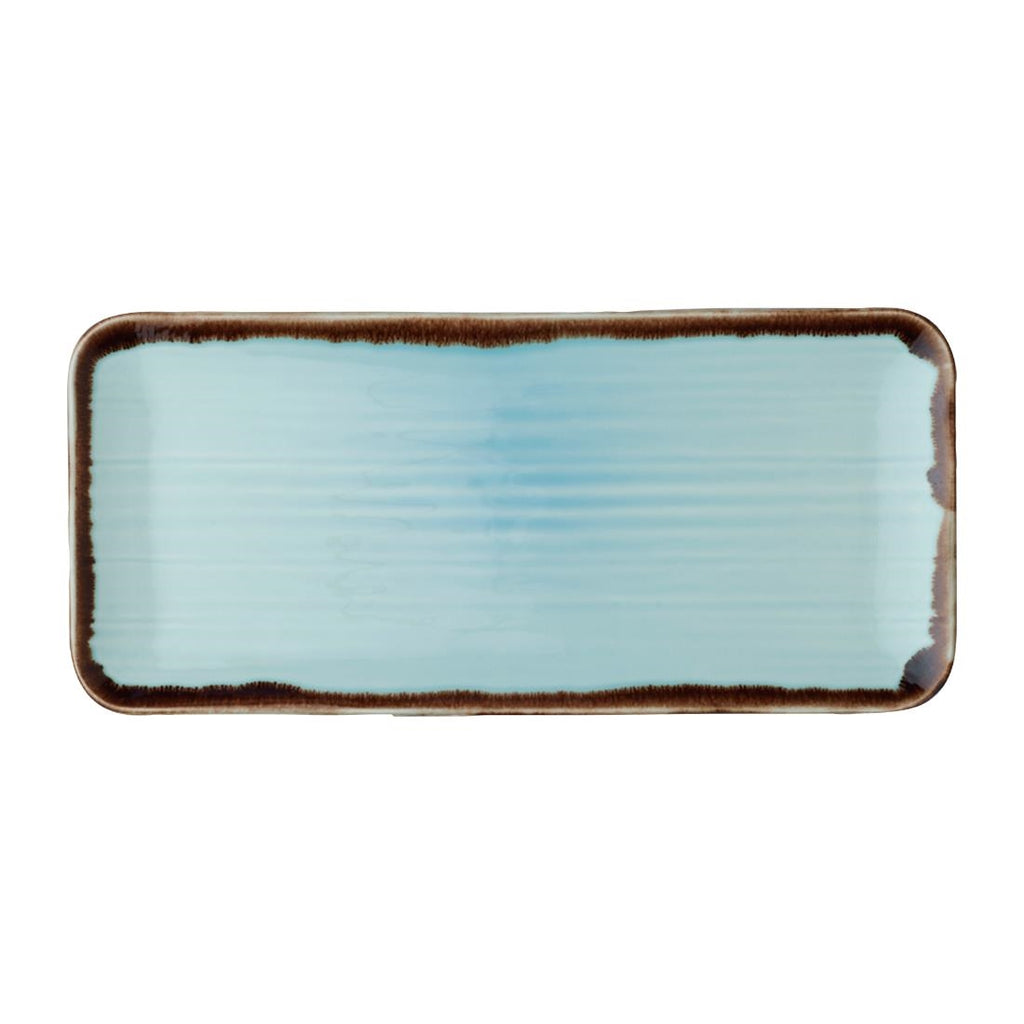 Dudson Harvest  Organic Coupe Rectangular Platter Turquoise 246mm (Pack of 6) - FX162 Dudson Crockery Dudson   