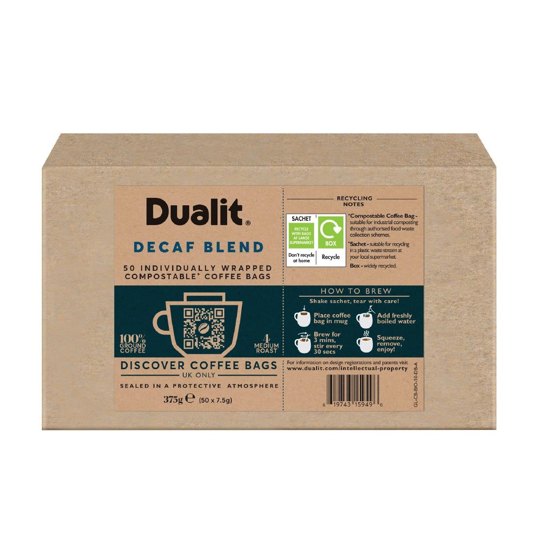 Dualit Decaf Compostable Coffee Bags (Pack of 40) - FX189  Dualit   