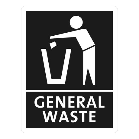 Jantex Slim Bin General Waste Label - FX192  Jantex   