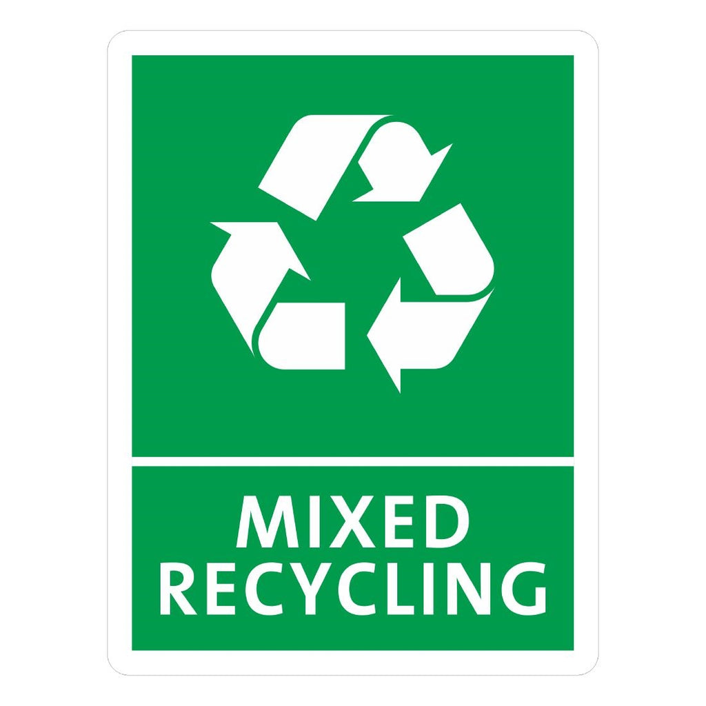 Jantex Slim Bin Mixed Recycling Label - FX196  Jantex   