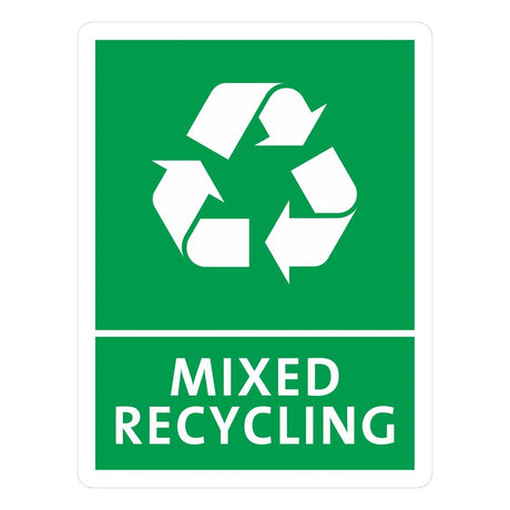 Jantex Slim Bin Mixed Recycling Label - FX196  Jantex   