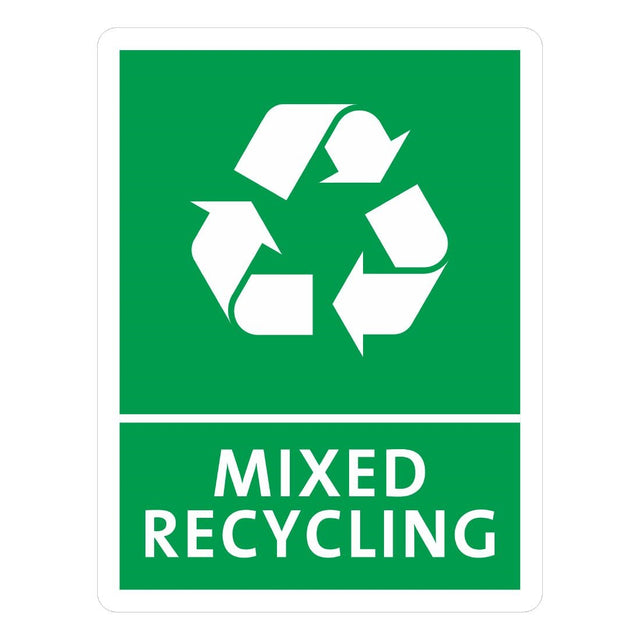 Jantex Slim Bin Mixed Recycling Label - FX196  Jantex   