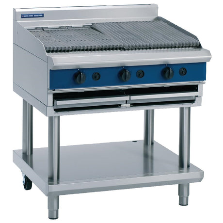 Blue Seal Natural Gas Chargrill with Leg Stand G596-LS-NAT - G034-N Charcoal Grills Blue Seal