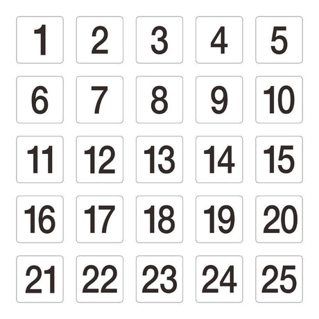 Olympia Plastic Table Number Inserts 1-50 - GB629  Olympia   