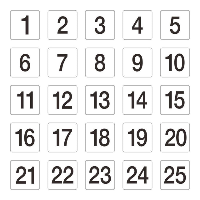 Olympia Plastic Table Number Inserts 1-50 - GB629  Olympia   