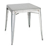 Bolero Bistro Galvanised Steel Square Table 668mm (Single) - GC866 Steel Tables Bolero   
