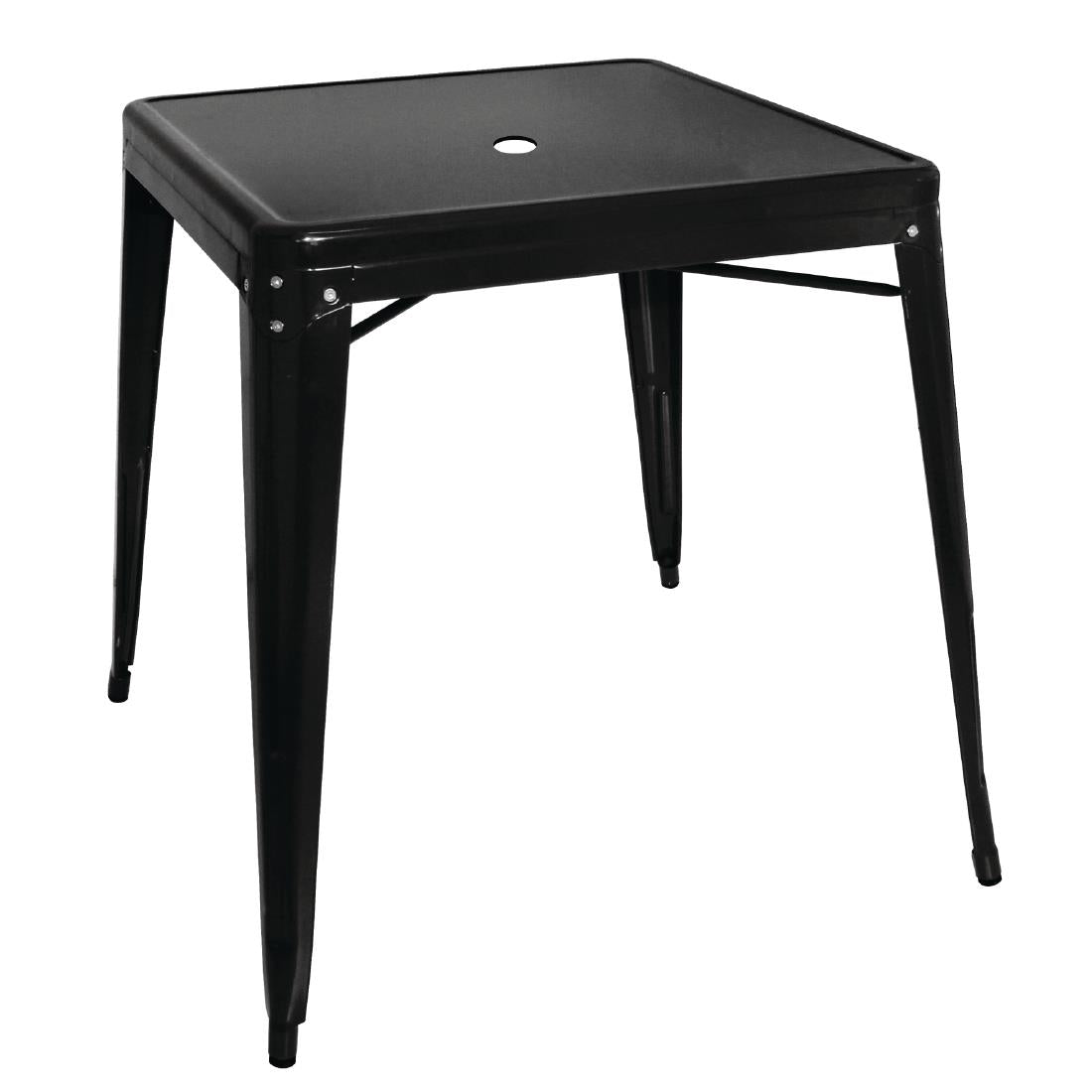Bolero Bistro Steel Square Table Black 668mm (Single) - GC867 Steel Tables Bolero   