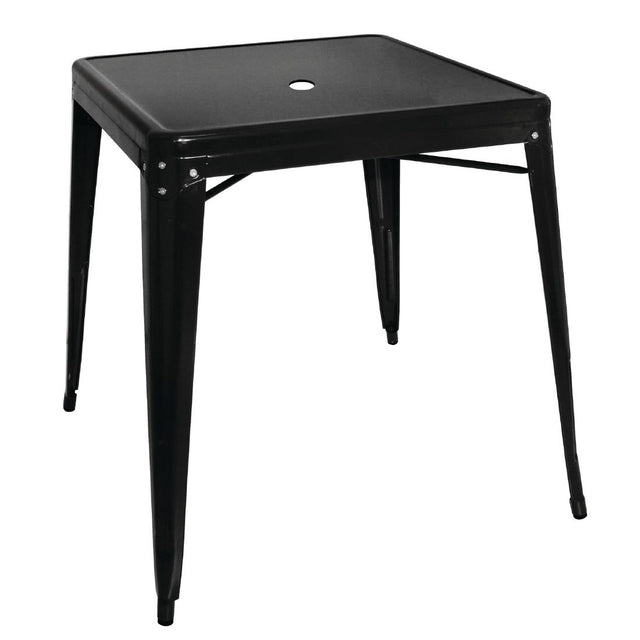 Bolero Bistro Steel Square Table Black 668mm (Single) - GC867 Steel Tables Bolero   