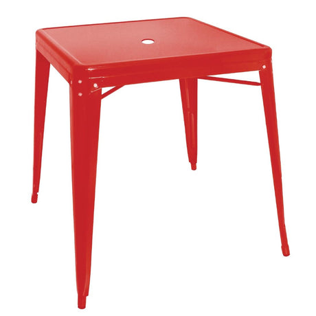 Bolero Bistro Square Steel Table Red 668mm (Single) - GC868 Steel Tables Bolero   