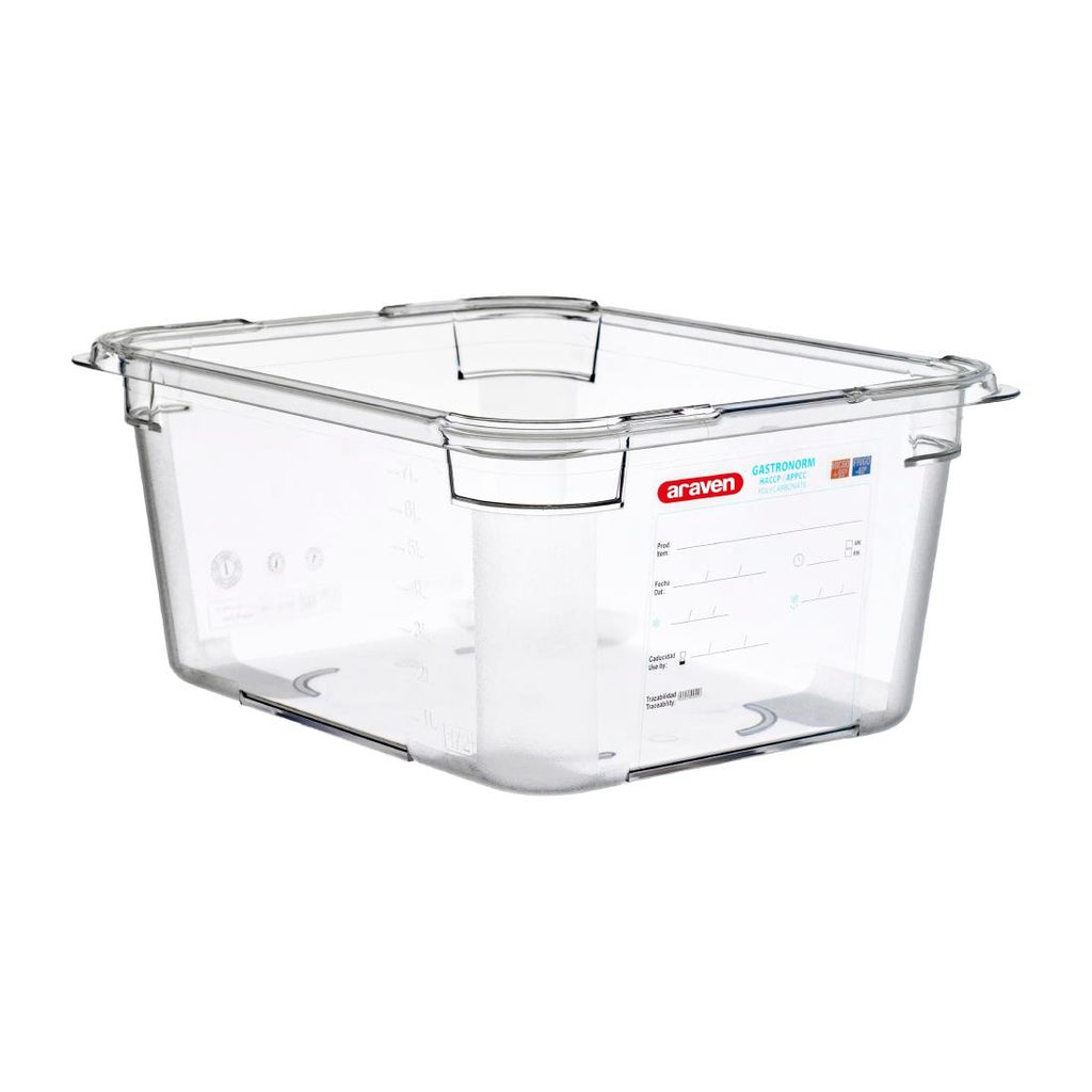 Araven Polycarbonate 1/2 Gastronorm Container 9.5Ltr - GD817  Araven   