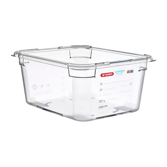 Araven Polycarbonate 1/2 Gastronorm Container 9.5Ltr - GD817  Araven   