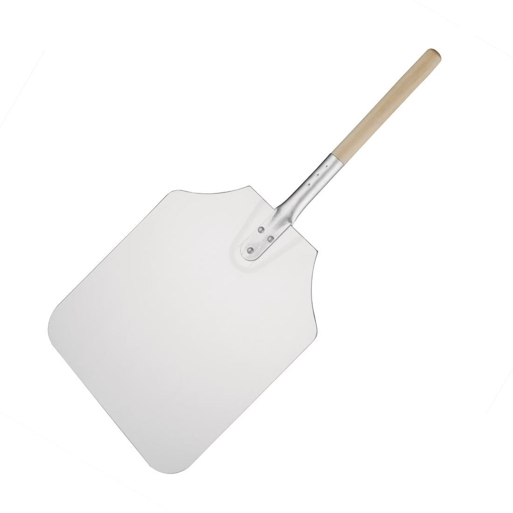 Vogue Wood Handle Aluminium Pizza Peel 31x36cm - GE208  Vogue   