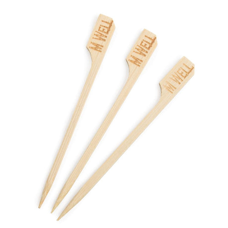 Biodegradable Bamboo Steak Markers Medium Well (Pack of 100) - GE898  Tablecraft   