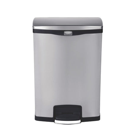 Rubbermaid Slim Jim Front Step on Pedal Bin Stainless Steel 90Ltr - GE939  Slim Jim   