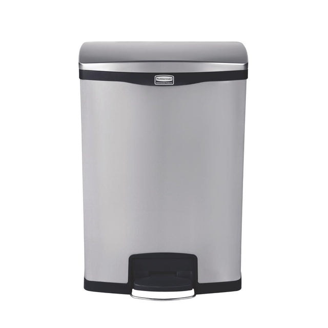 Rubbermaid Slim Jim Front Step on Pedal Bin Stainless Steel 90Ltr - GE939  Slim Jim   