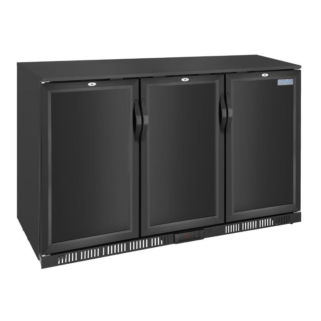 Polar G-series 850mm Triple Door Back Bar Cooler Solid Door 320 Ltr - GE999  Polar   