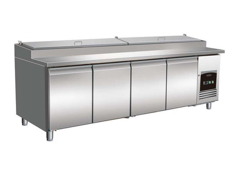 Combisteel Refrigerated Saladette 4 Door Prep Fridge 12 x 1/3GN *Transport On Request* | 7450.0450 Refrigerated Counters - Four Door Combisteel